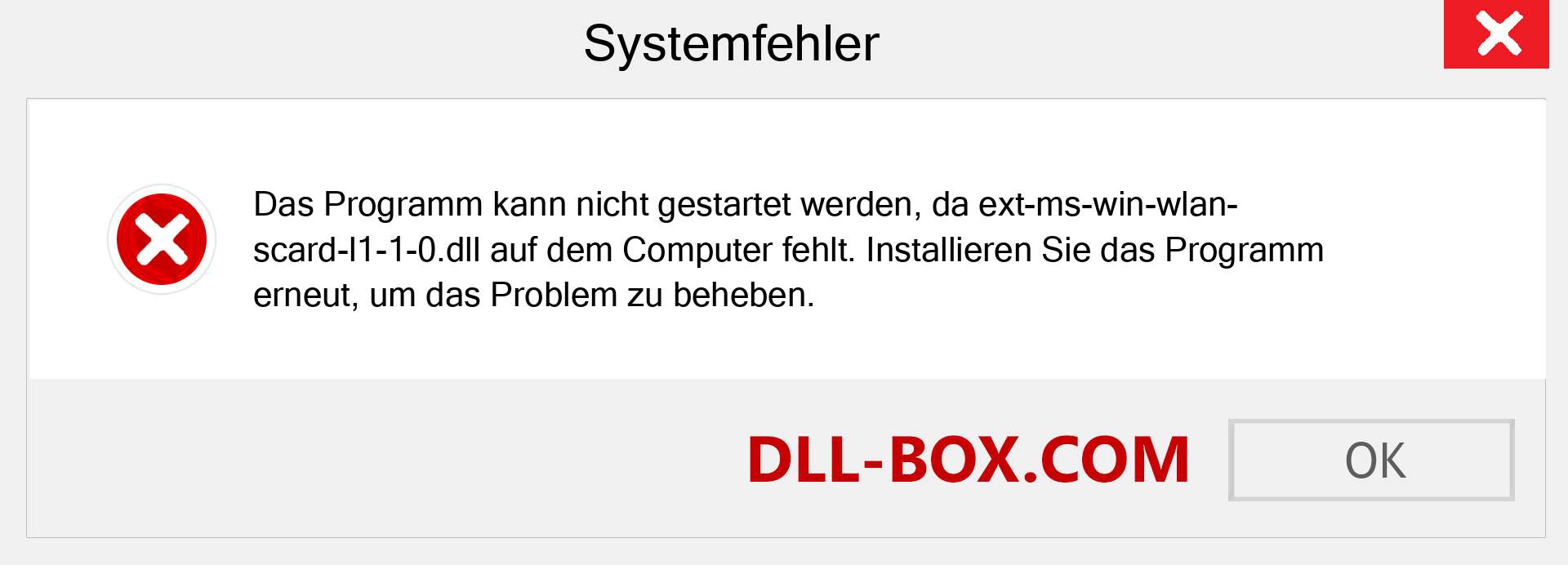 ext-ms-win-wlan-scard-l1-1-0.dll-Datei fehlt?. Download für Windows 7, 8, 10 - Fix ext-ms-win-wlan-scard-l1-1-0 dll Missing Error unter Windows, Fotos, Bildern