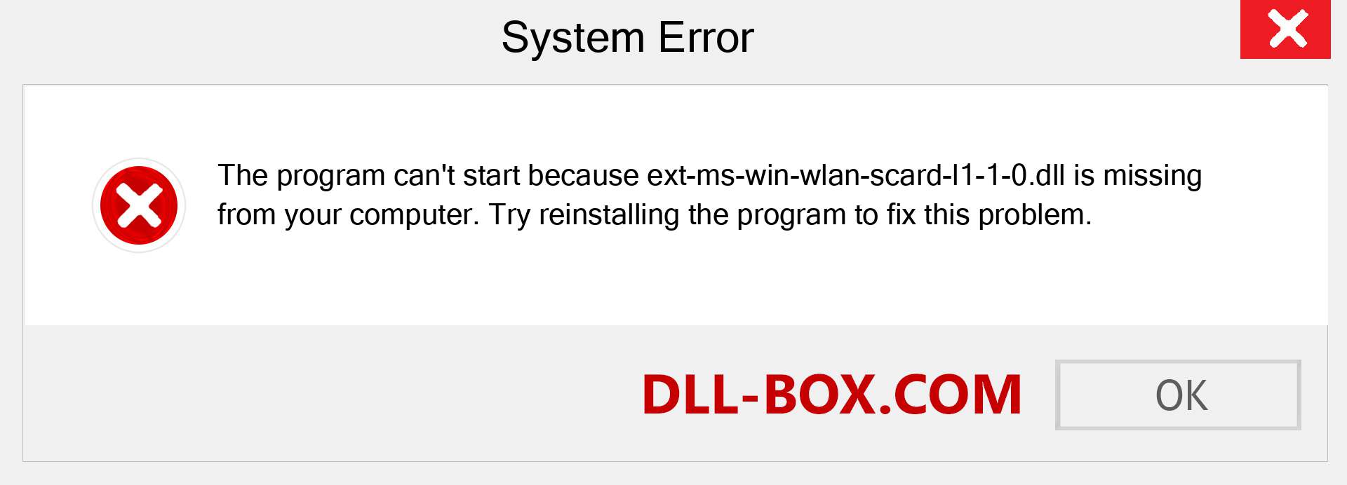  ext-ms-win-wlan-scard-l1-1-0.dll file is missing?. Download for Windows 7, 8, 10 - Fix  ext-ms-win-wlan-scard-l1-1-0 dll Missing Error on Windows, photos, images