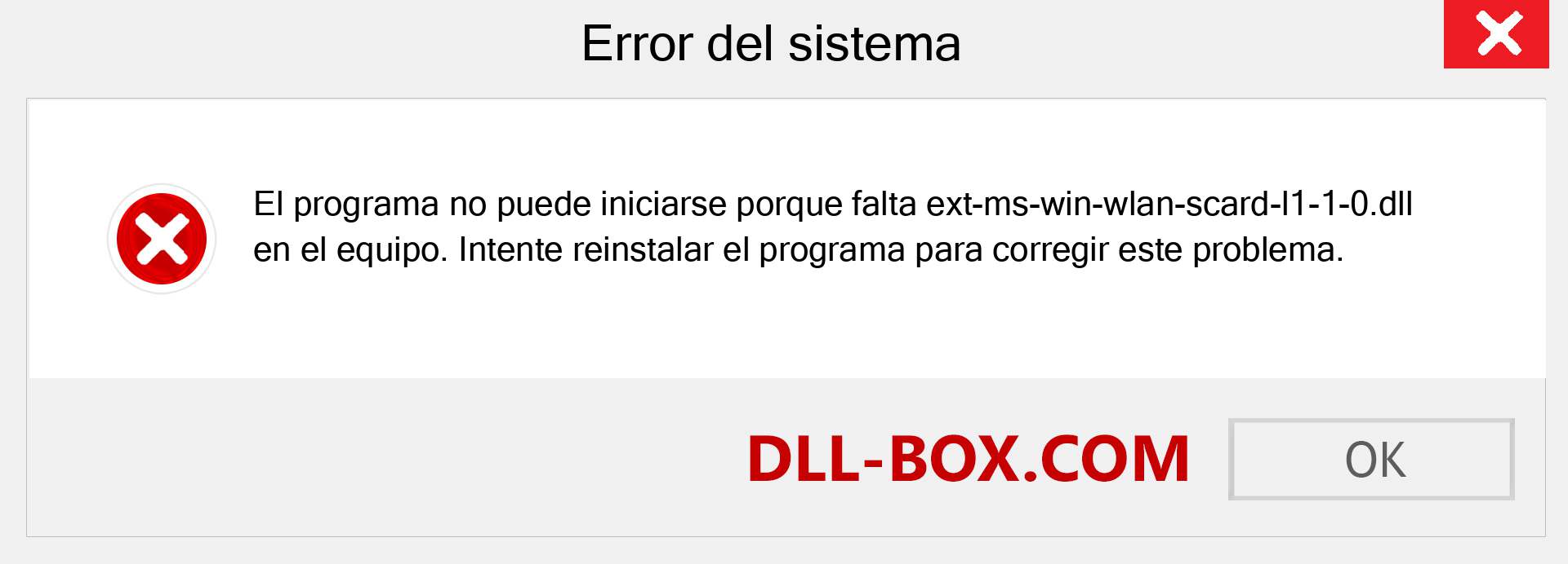 ¿Falta el archivo ext-ms-win-wlan-scard-l1-1-0.dll ?. Descargar para Windows 7, 8, 10 - Corregir ext-ms-win-wlan-scard-l1-1-0 dll Missing Error en Windows, fotos, imágenes